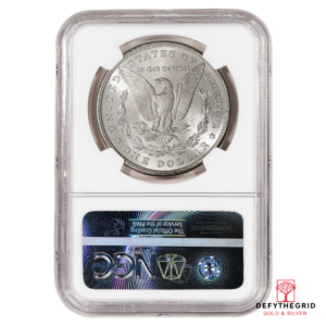 1885 MORGAN SILVER DOLLAR NGC BU G.T. MORGAN LABEL Reverse product photo