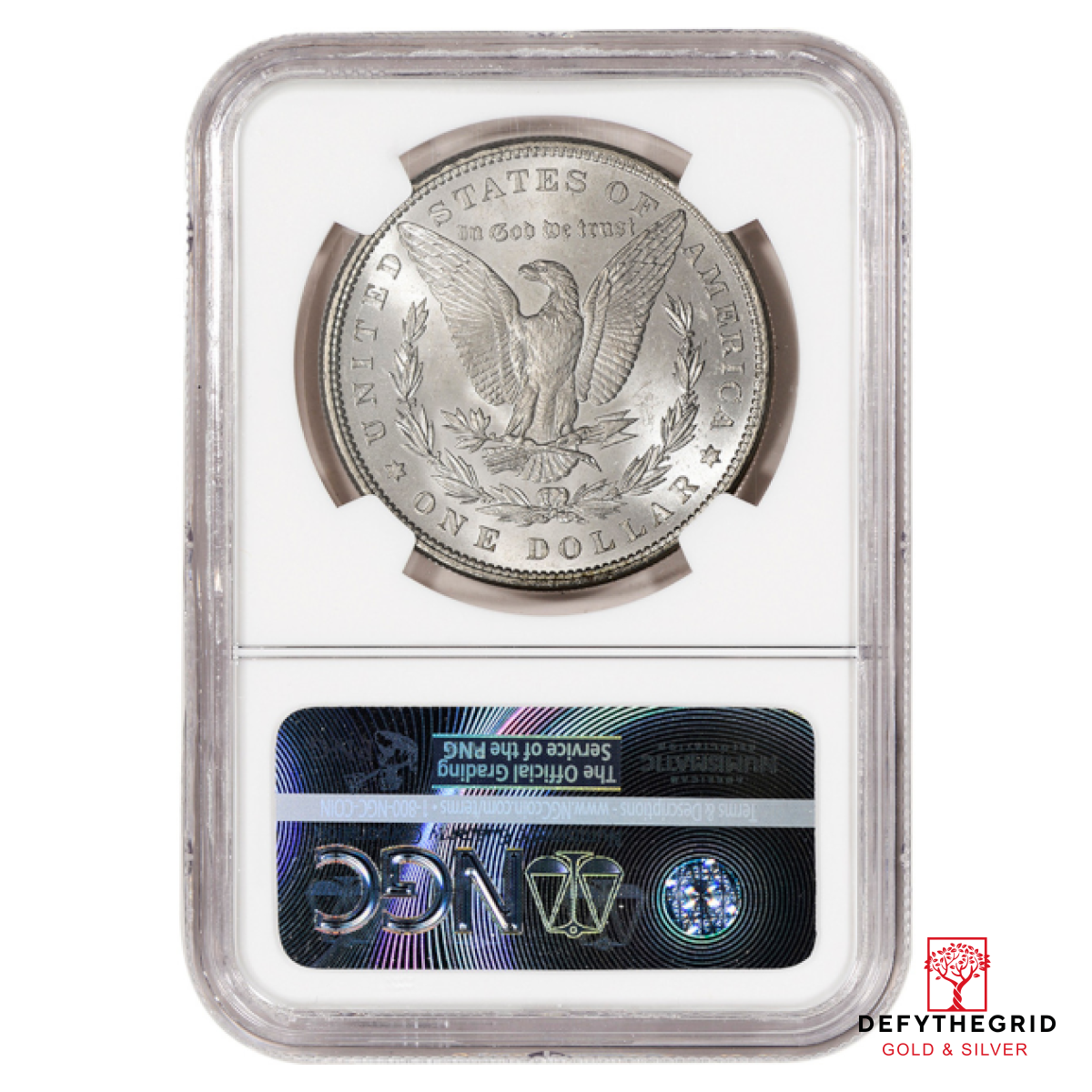 1885 MORGAN SILVER DOLLAR NGC BU G.T. MORGAN LABEL Reverse product photo