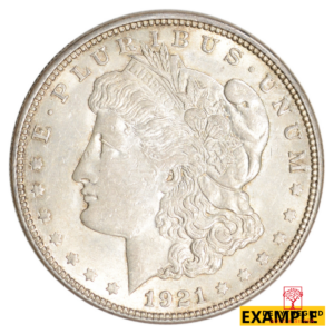 1921 $1 SILVER MORGAN D AU Obverse product photo