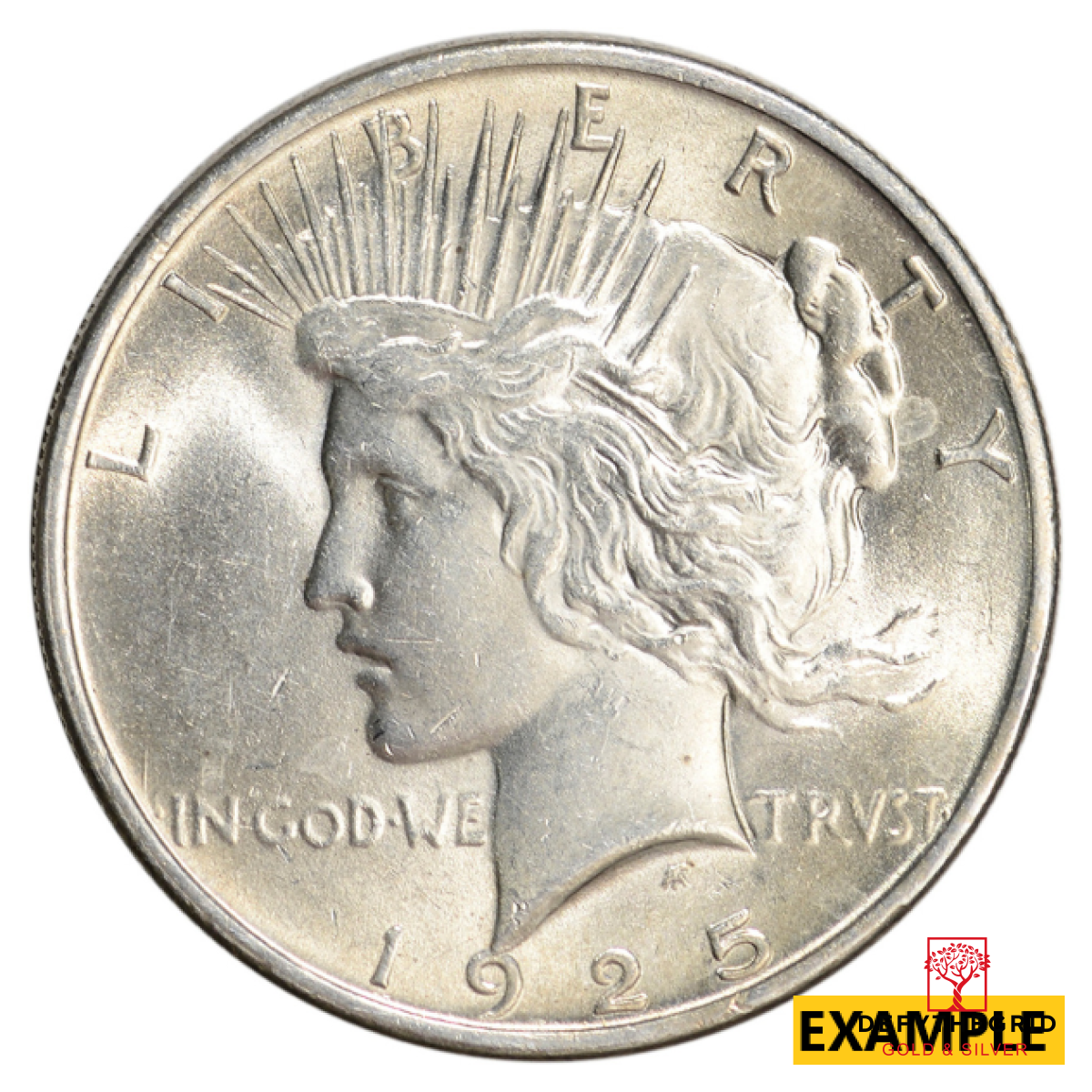 1925 $1 U.S. SILVER PEACE BU Obverse product photo
