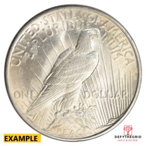 1925 $1 U.S. SILVER PEACE BU Reverse product photo
