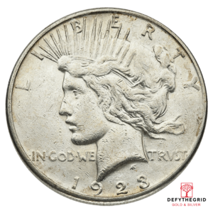 AMERICAN SILVER PEACE DOLLAR CLEANED OR EXCESSIVE WEAR Obverse product photo