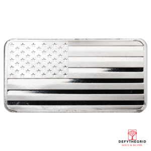 10 OZ SILVER BAR FLAG HIGHLAND MINT Obverse product photo
