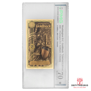 1 Washington D.C. Goldback Elite Colorized Graded MS-70