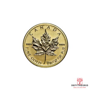 1/10 OZ CANADIAN GOLD MAPLE LEAF (IN PLASTIC) Reverse product photo