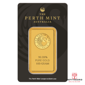 100 GRAM GOLD BAR PERTH Obverse product photo