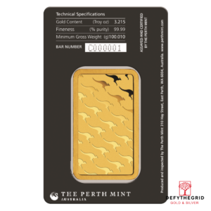 100 GRAM GOLD BAR PERTH Reverse product photo