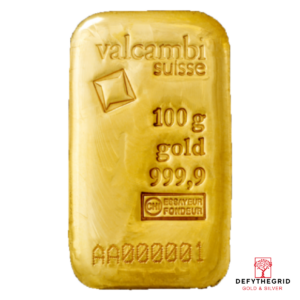 100 GRAM GOLD BAR VALCAMBI CAST Obverse product photo