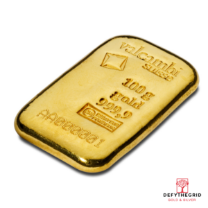 100 GRAM GOLD BAR VALCAMBI CAST Reverse product photo
