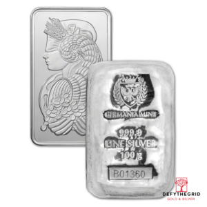 100 GRAM SILVER BAR Obverse product photo