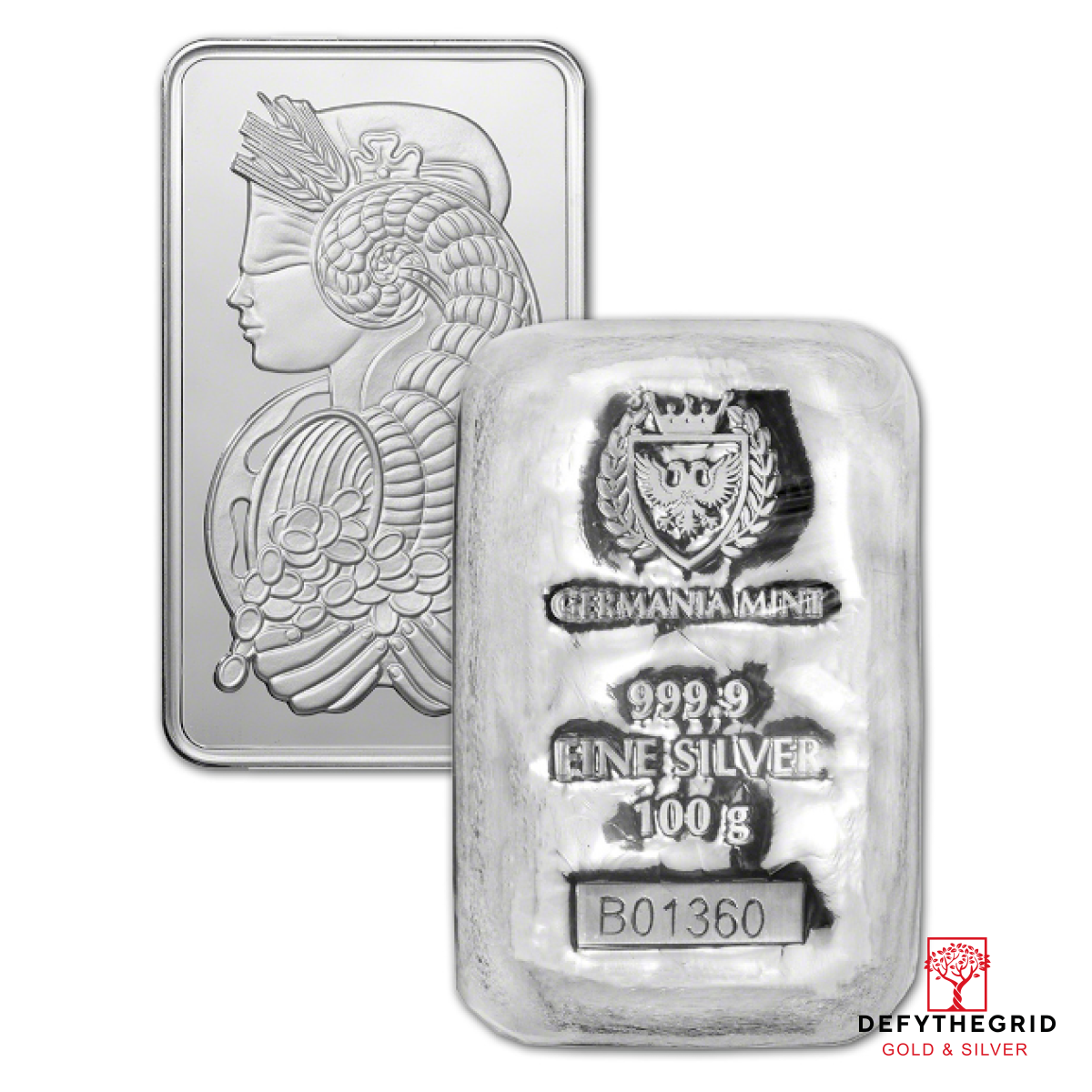 100 GRAM SILVER BAR Obverse product photo