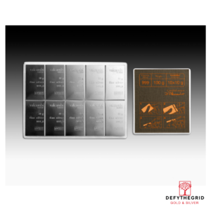 100 GRAM SILVER COMBI BAR VALCAMBI  10 x 10 Reverse product photo