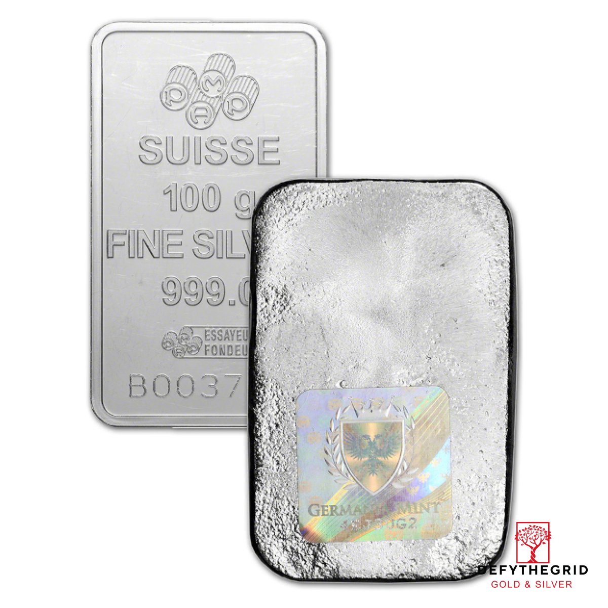 100 GRAM SILVER BAR Reverse product photo