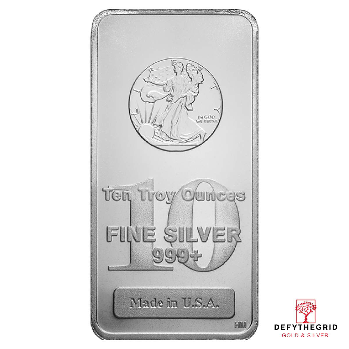 10 OZ SILVER BAR WALKING LIBERTY Obverse product photo