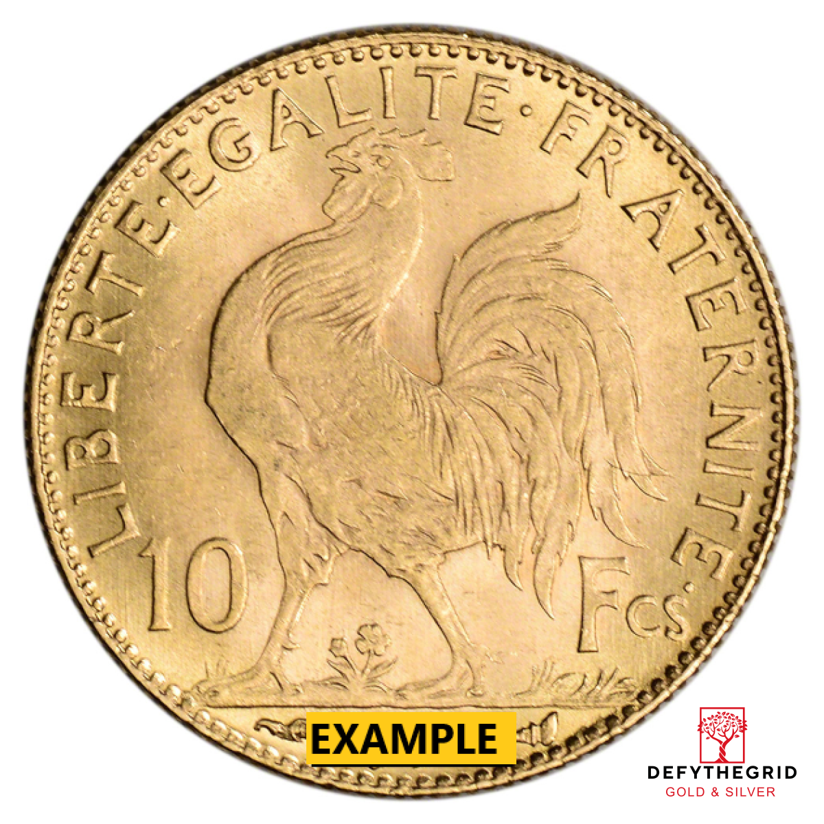 10 FRANC FRENCH GOLD COIN ROOSTER Obverse product photo