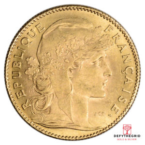 10 FRANC FRENCH GOLD COIN ROOSTER Reverse product photo