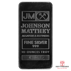 10 OZ SILVER BAR JOHNSON MATTHEY Obverse product photo