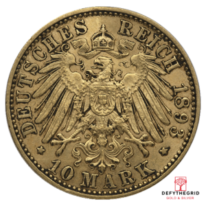 10 MARK GERMAN GOLD COIN Obverse product photo