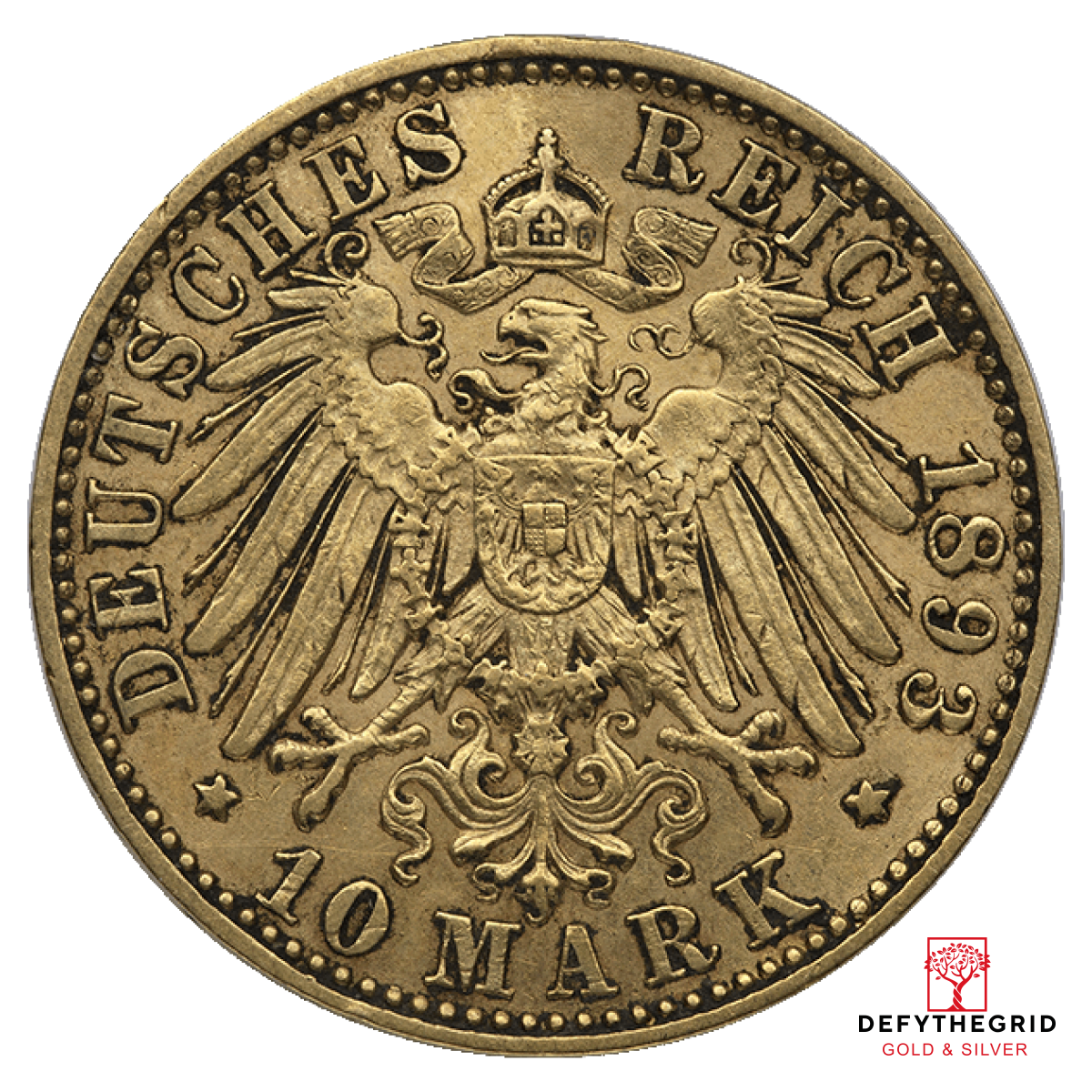 10 MARK GERMAN GOLD COIN Obverse product photo