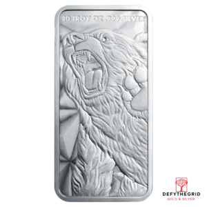 10 OZ SILVER BAR BULL AND BEAR GOLDEN STATE MINT Obverse product photo