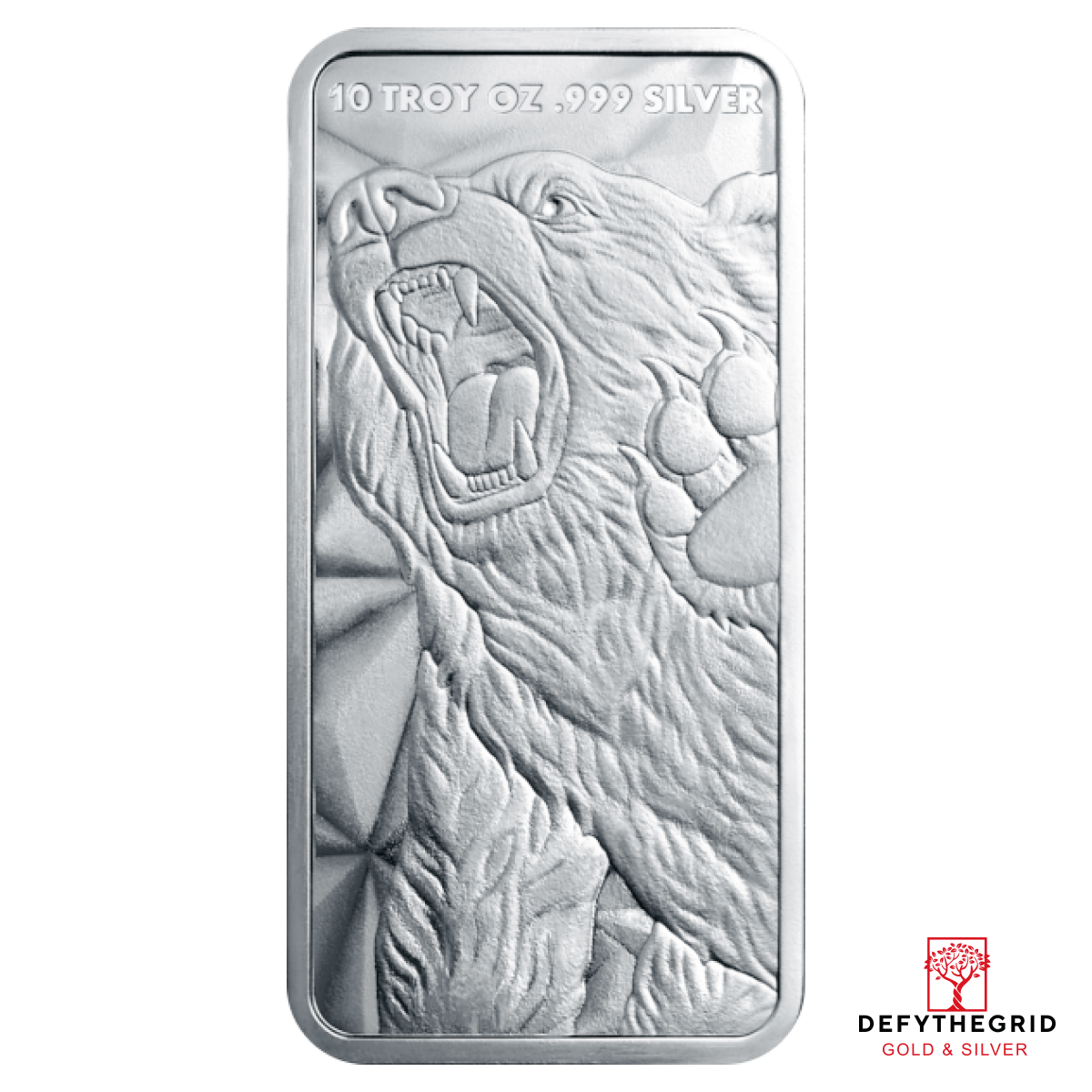 10 OZ SILVER BAR BULL AND BEAR GOLDEN STATE MINT Obverse product photo