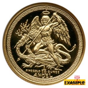 1/10 OZ GOLD ANGEL ISLE OF MAN RANDOM DATE Obverse product photo