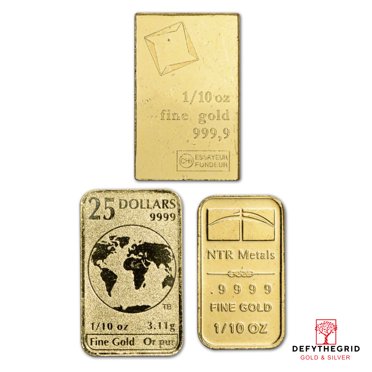 1/10 OZ GOLD BAR RANDOM TYPE Obverse product photo