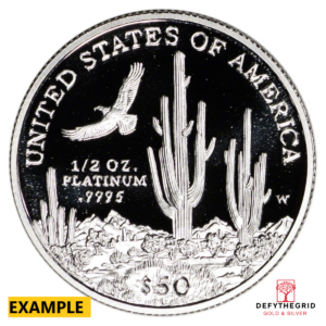 1/2 OZ AMERICAN PLATINUM EAGLE PROOF (CAPSULE ONLY) Reverse product photo