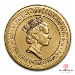 1/4 OZ GOLD ROSE CROWN GUINEA Reverse product photo