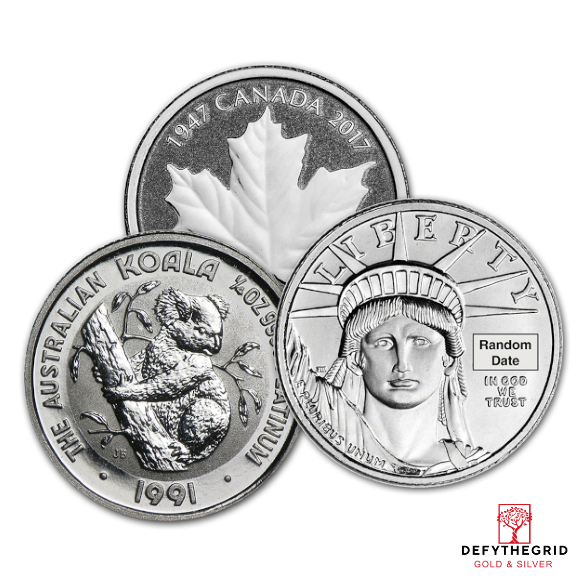 1/4 OZ .9995 PLATINUM COIN RANDOM TYPE Obverse product photo