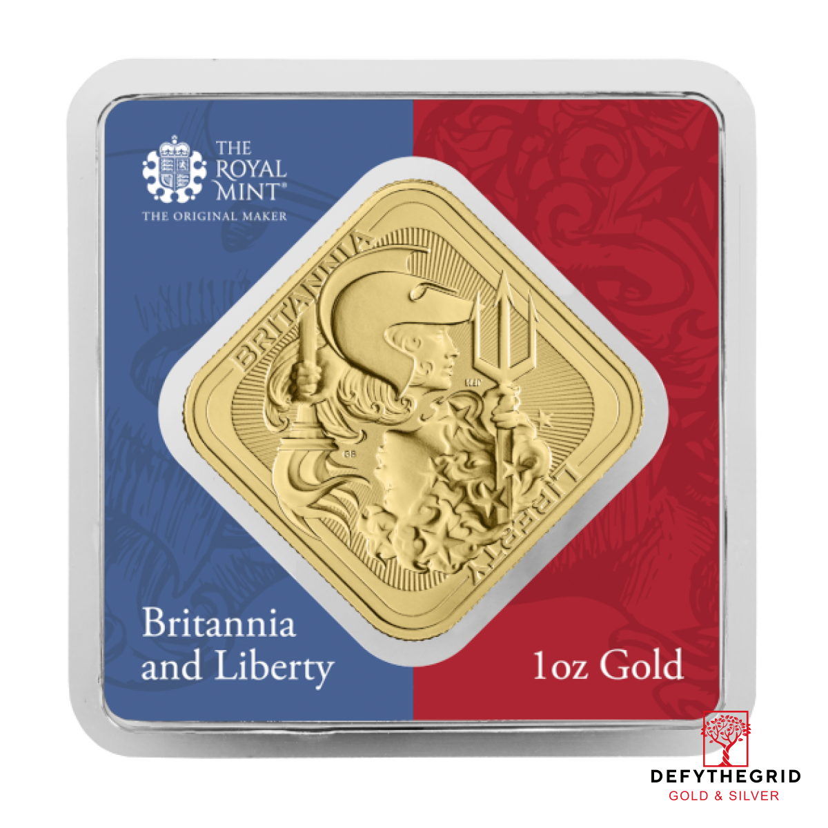 1 OZ GOLD BAR BRITANNIA AND LIBERTY Obverse product photo