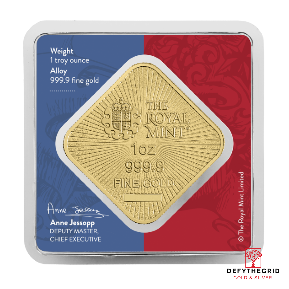 1 OZ GOLD BAR BRITANNIA AND LIBERTY Reverse product photo