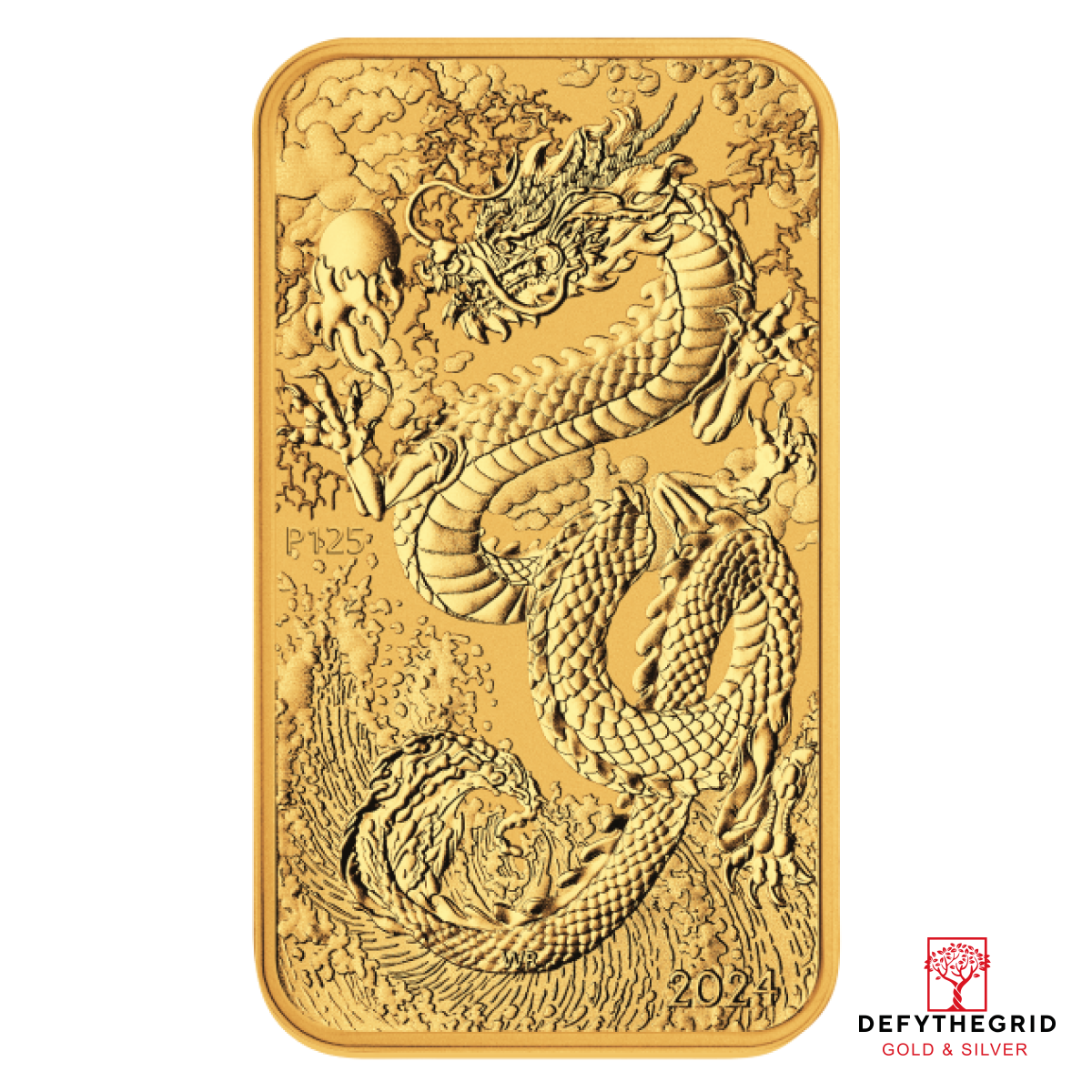 2024 1 OZ GOLD PERTH MINT DRAGON RECTANGULAR COIN Obverse product photo