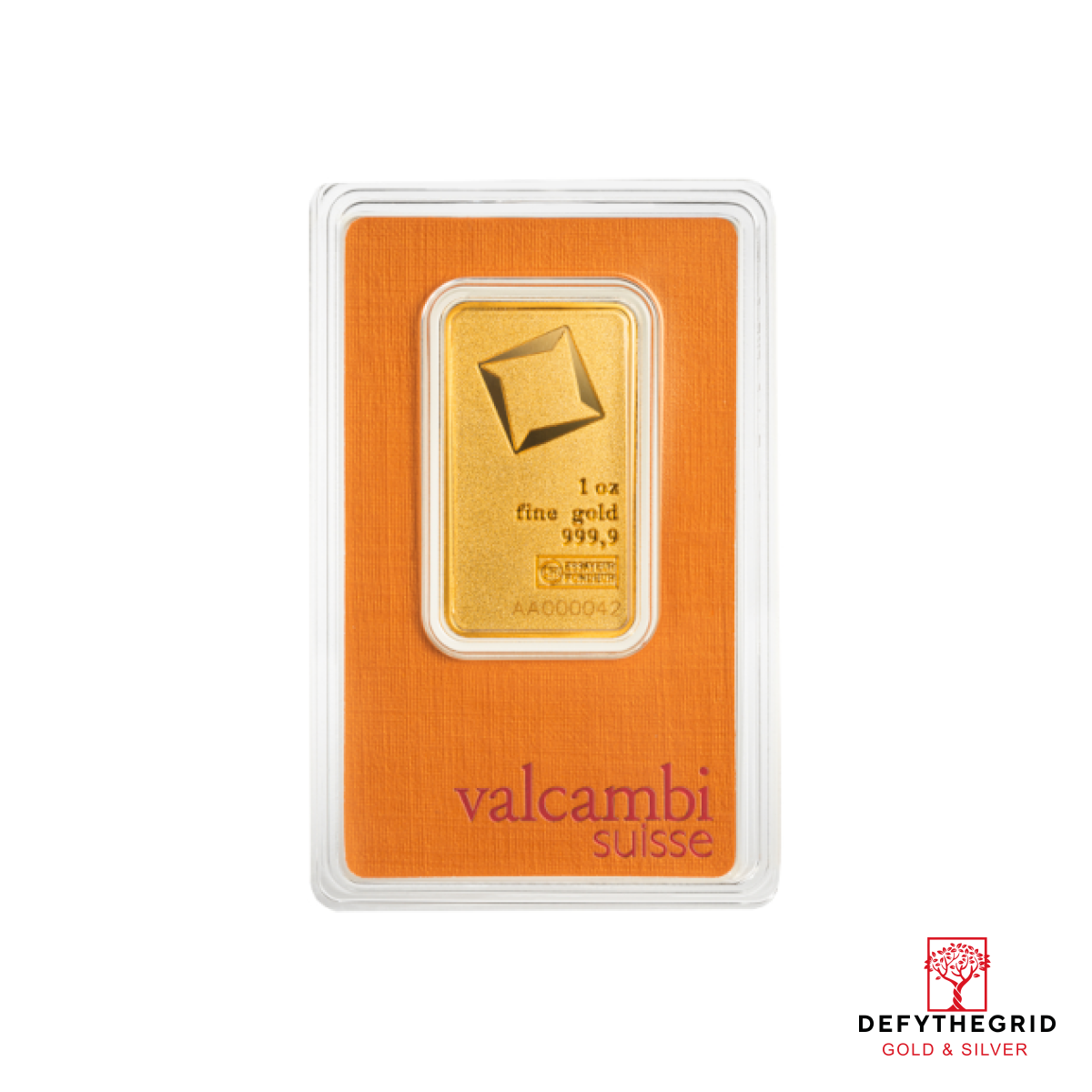1 OZ GOLD BAR VALCAMBI MATTE FINISH Obverse product photo