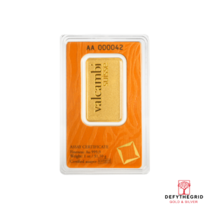 1 OZ GOLD BAR VALCAMBI MATTE FINISH Reverse product photo