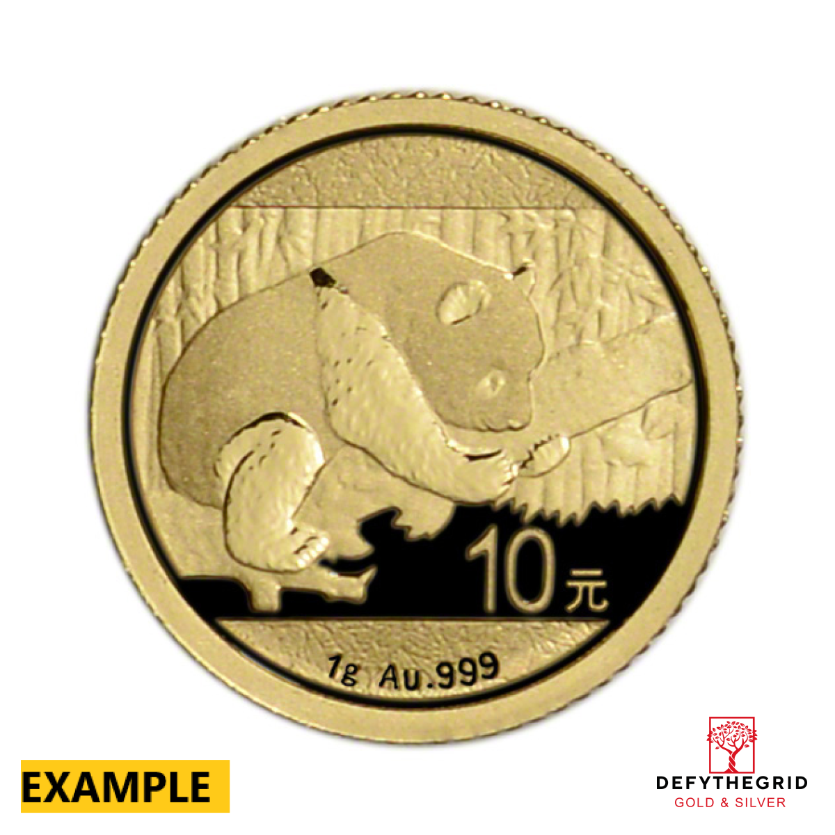 1 GRAM CHINESE GOLD PANDA NO PLASTIC Obverse product photo