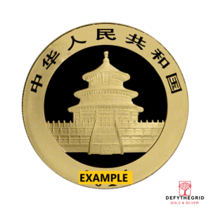 1 GRAM CHINESE GOLD PANDA NO PLASTIC Reverse product photo