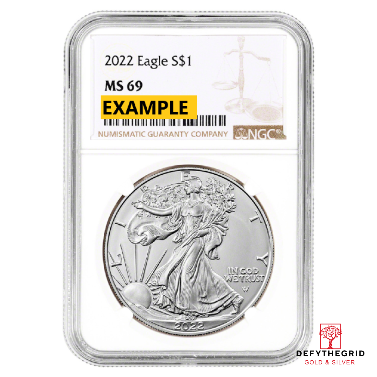 2022 1 OZ AMERICAN SILVER EAGLE NGC MS69 Obverse product photo