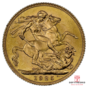 ENGLISH GOLD SOVEREIGN KING GEORGE V Reverse product photo