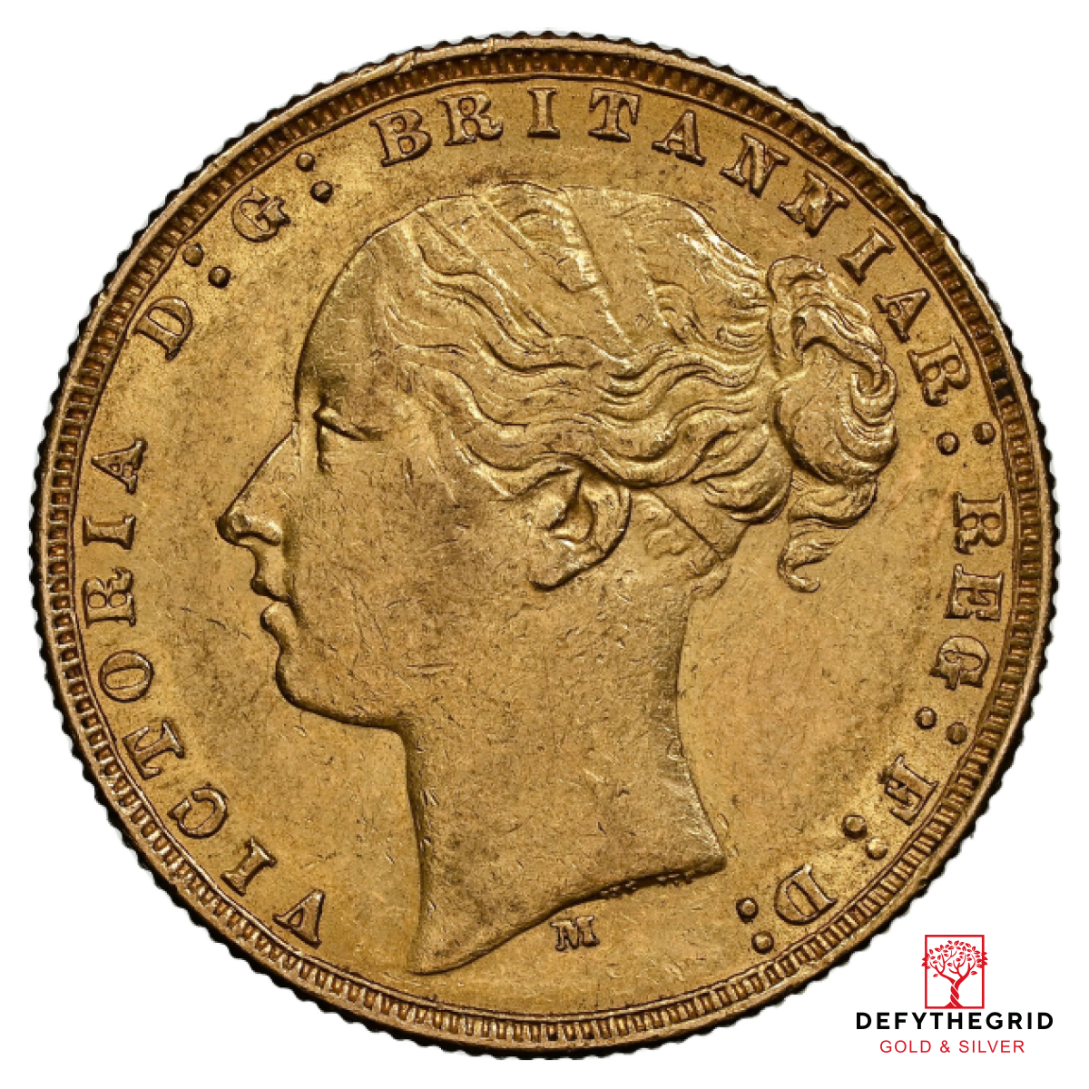 ENGLISH GOLD SOVEREIGN QUEEN VICTORIA YOUNG HEAD Obverse product photo