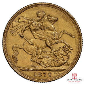 ENGLISH GOLD SOVEREIGN QUEEN VICTORIA YOUNG HEAD Reverse product photo