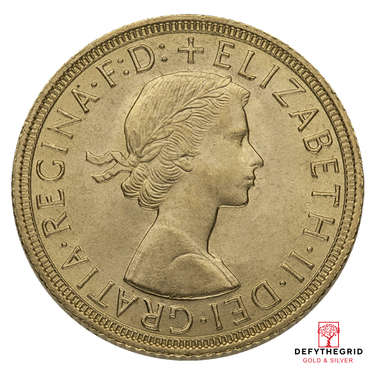 ENGLISH GOLD SOVEREIGN QUEEN ELIZABETH Obverse product photo