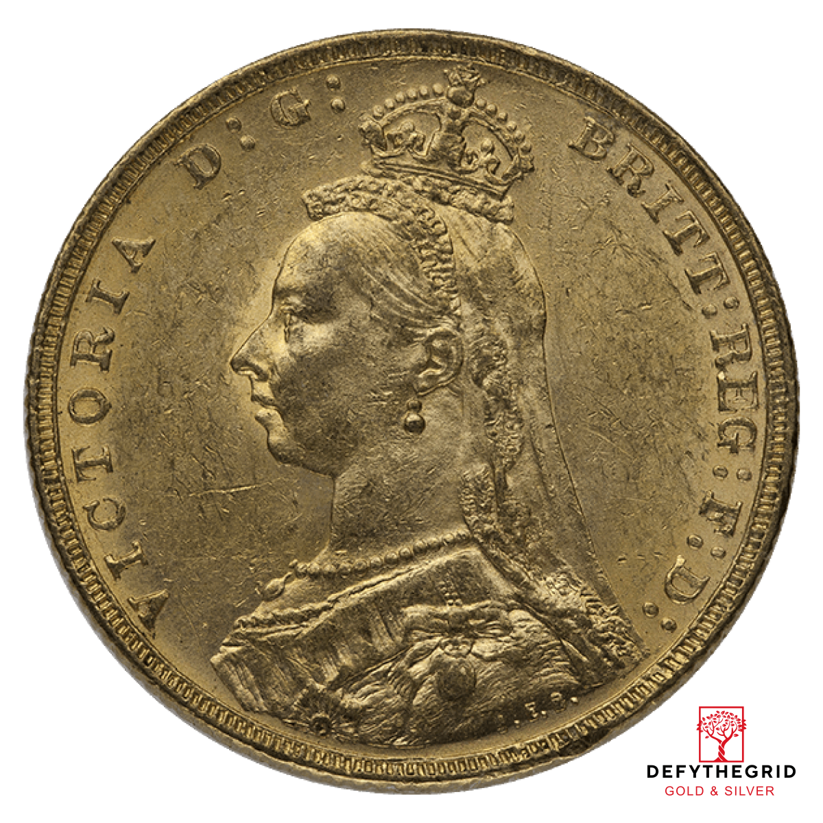 ENGLISH GOLD SOVEREIGN OLD QUEEN Obverse product photo
