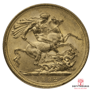 ENGLISH GOLD SOVEREIGN OLD QUEEN Reverse product photo