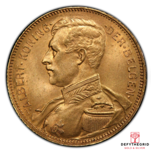 20 FRANC BELGIUM GOLD COIN ALBERT I Obverse product photo