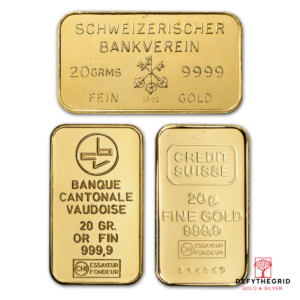 20 GRAM GOLD BAR RANDOM BRAND Obverse product photo