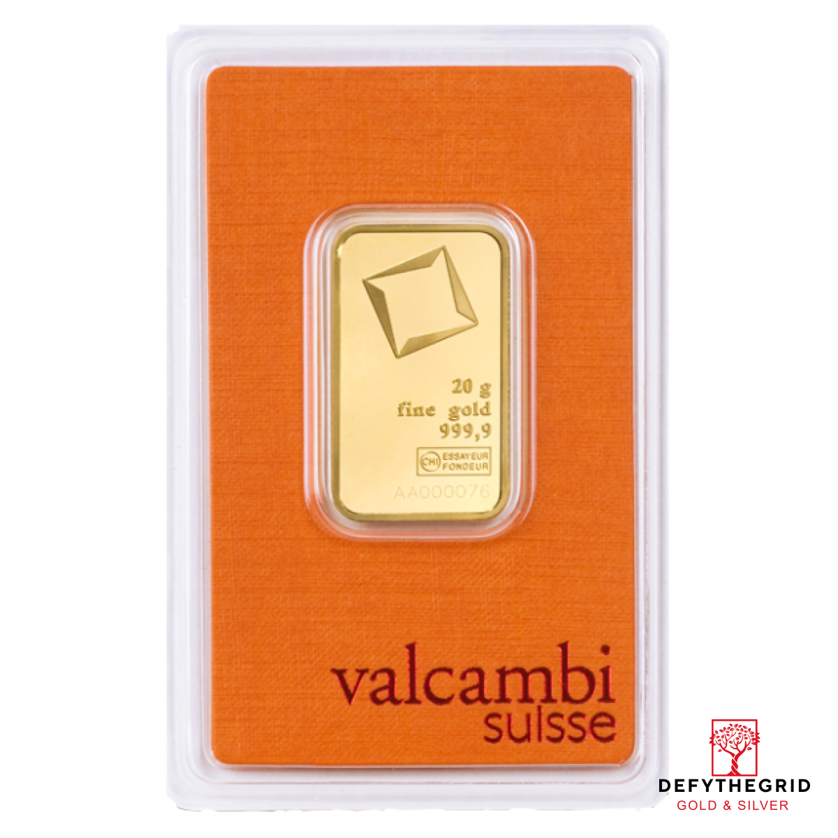 20 GRAM GOLD BAR VALCAMBI Obverse product photo