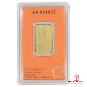 20 GRAM GOLD BAR VALCAMBI Reverse product photo