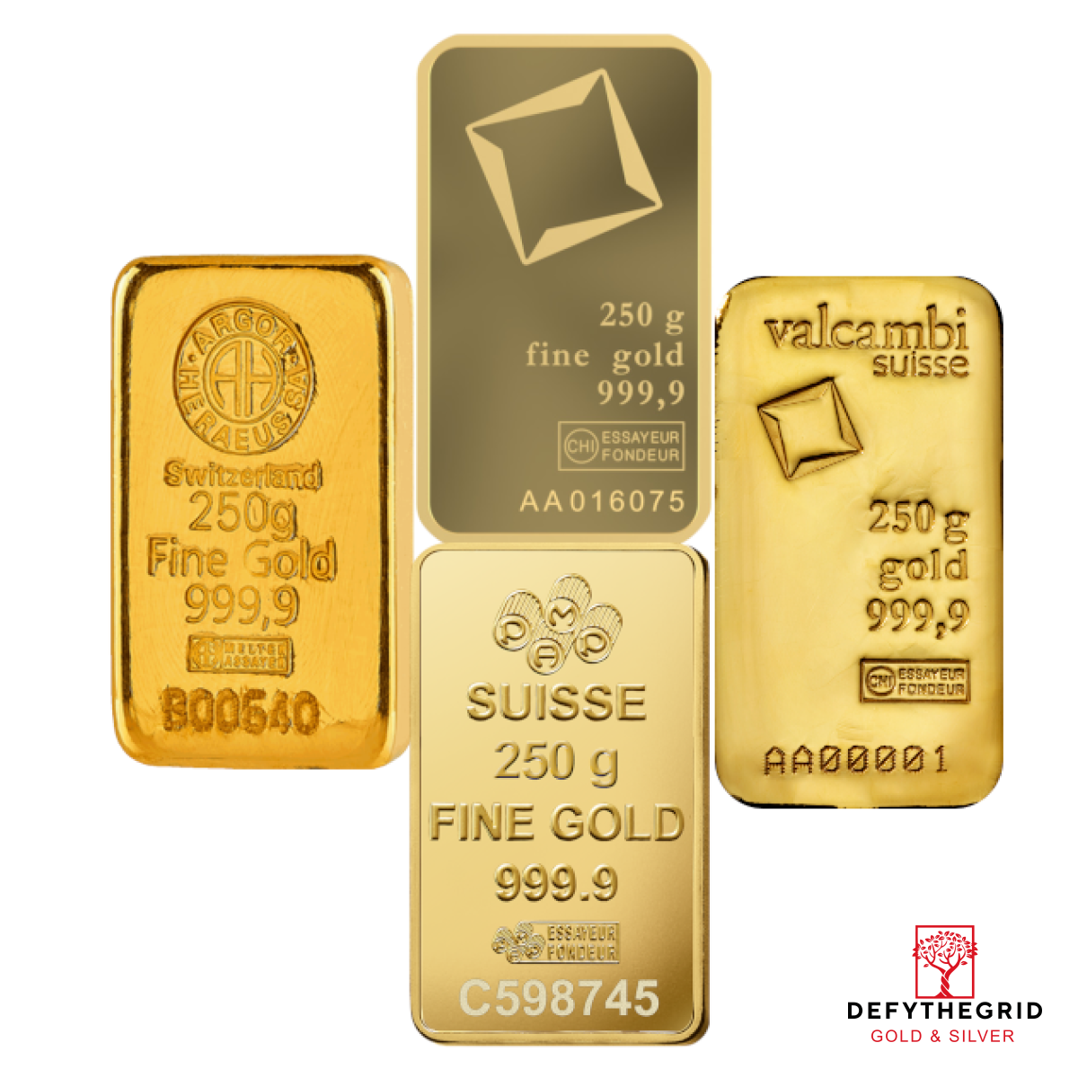 250 GRAM GOLD BAR Obverse product photo