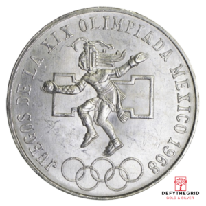 1968 MEXICAN 25 PESO SILVER OLYMPIC Obverse product photo